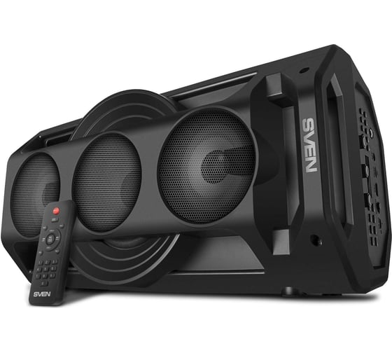 Портативная колонка SVEN АС PS-680 черная, 65 Вт, TWS, Bluetooth, FM, USB, microSD, LED-дисплей, пульт, 4400 мА*ч SV-020187