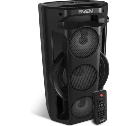 Портативная колонка SVEN АС PS-680 черная, 65 Вт, TWS, Bluetooth, FM, USB, microSD, LED-дисплей, пульт, 4400 мА*ч SV-020187