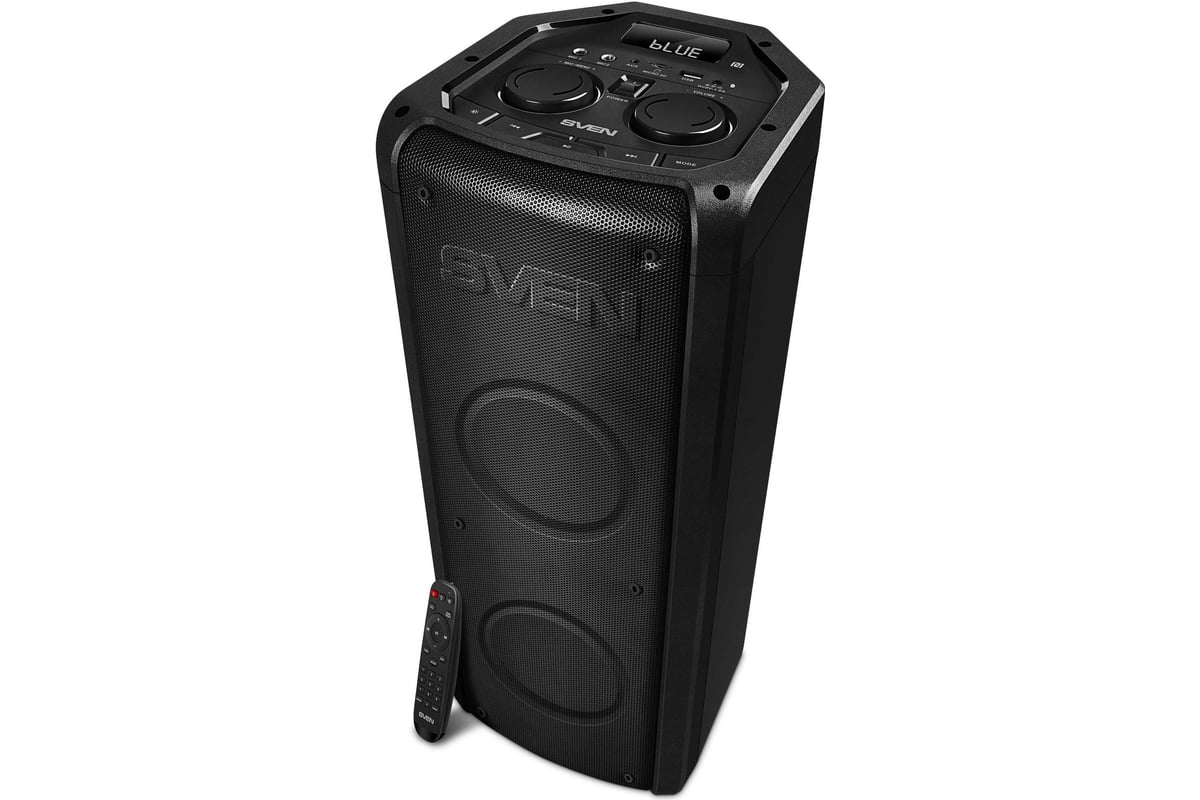 Портативная колонка SVEN АС PS-710 черная, 100 Вт, TWS, Bluetooth, FM, USB,  microSD, LED-дисплей, 4400 мА*ч SV-021696