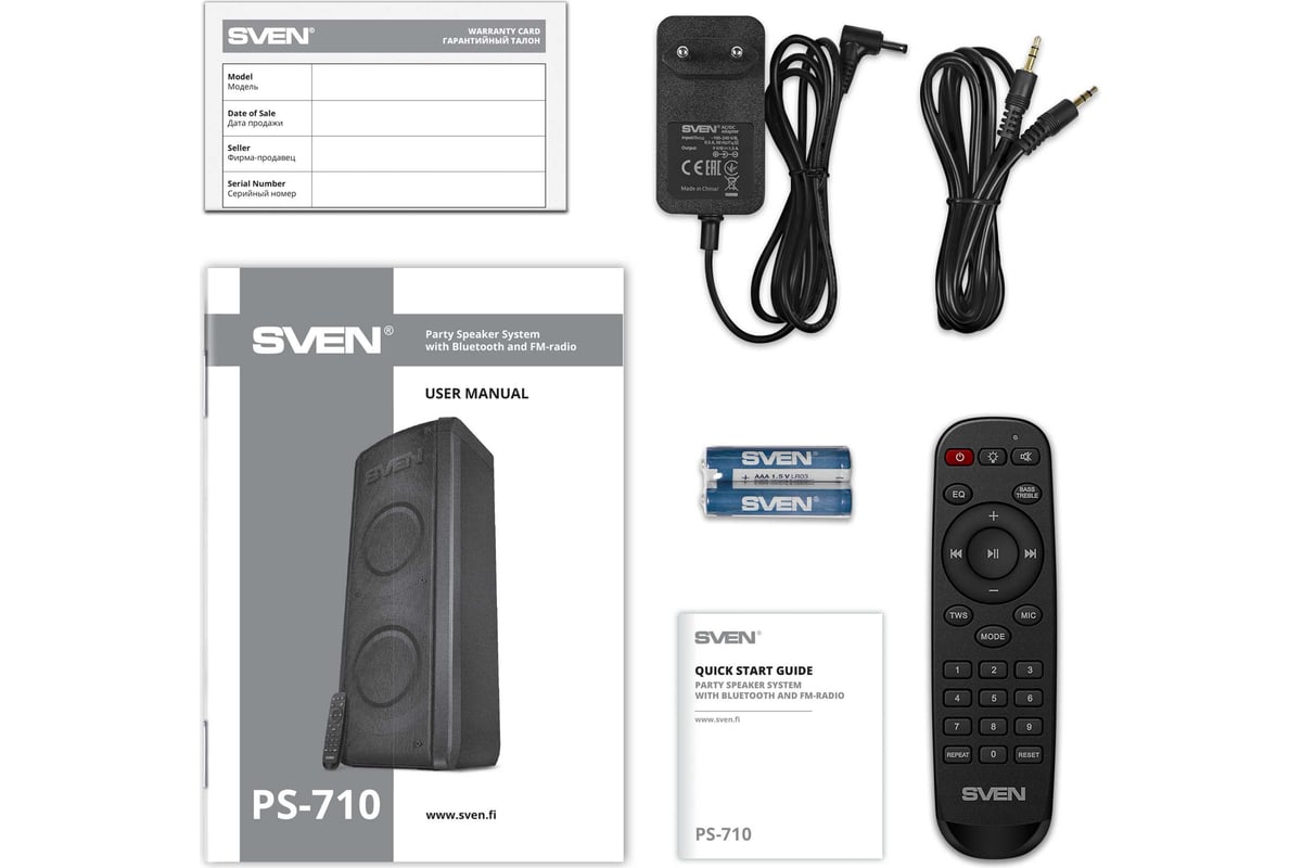 Портативная колонка SVEN АС PS-710 черная, 100 Вт, TWS, Bluetooth, FM, USB,  microSD, LED-дисплей, 4400 мА*ч SV-021696 - выгодная цена, отзывы,  характеристики, фото - купить в Москве и РФ