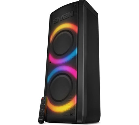 Портативная колонка SVEN АС PS-710 черная, 100 Вт, TWS, Bluetooth, FM, USB, microSD, LED-дисплей, 4400 мА*ч SV-021696