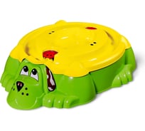 Песочница с крышкой Sheffilton KIDS Собачка 432 зеленая/желтая П-376 5