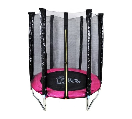 Батут Atlas Sport 140 см 4.5ft на эластичных ремнях Pink 2071000431420