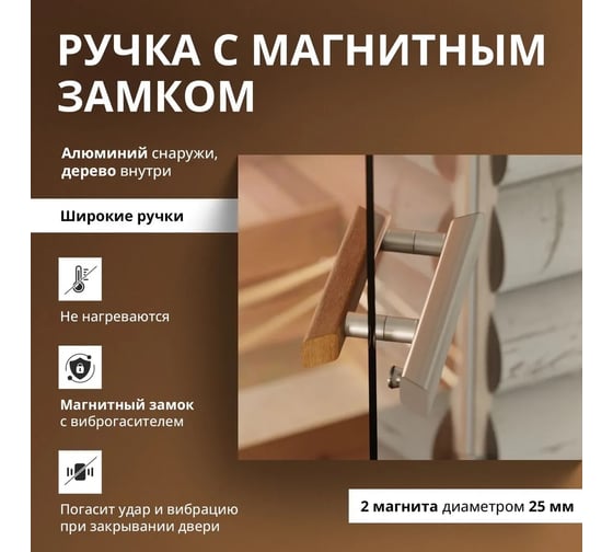 Дверь для бани DoorWood эталон прозрачная, 1900x700 мм УТ-00012008