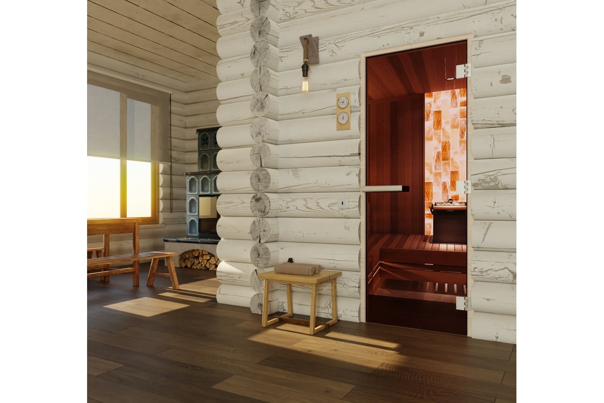 Дверь для бани DoorWood эталон матовая бронза, 2000x800 мм, левая ...
