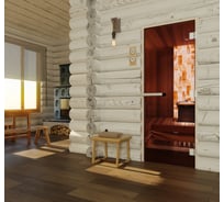 Дверь для бани DoorWood эталон матовая бронза, 2000x800 мм, левая, петли слева DW-00014818