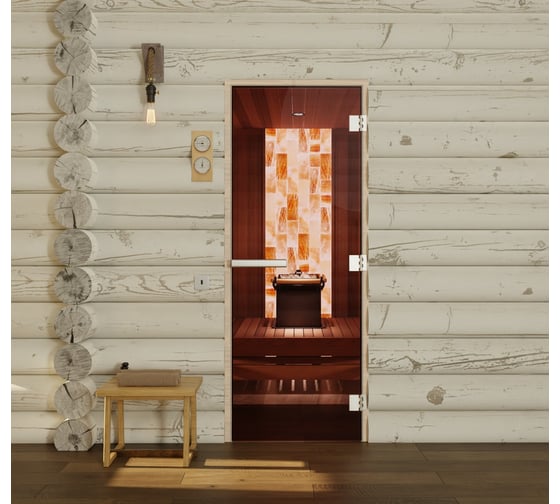 Дверь для бани DoorWood эталон матовая бронза, 2000x800 мм, левая, петли слева DW-00014818