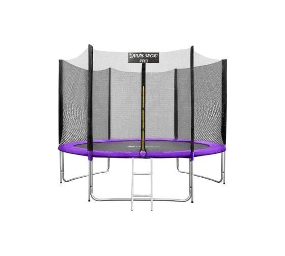 Батут Atlas Sport ATLASSPORT 252 см 8FT PRO пружинный с защитной сеткой и лестницей PURPLE 2071000489514