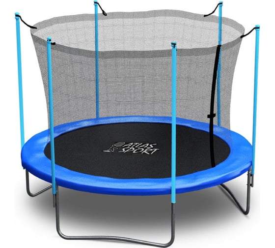 Батут Atlas Sport 252 см 8ft со внутренней сеткой и лестницей BLUE 2071000472522