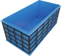 Прямоугольный наземный бассейн с металлокаркасом Экосети S8 5x2x1.5 м НПРБ5215S8