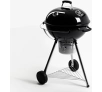 Круглый гриль с термометром, золосборником и фиксацией крышки GoGarden weber style premium 56 lux 50159