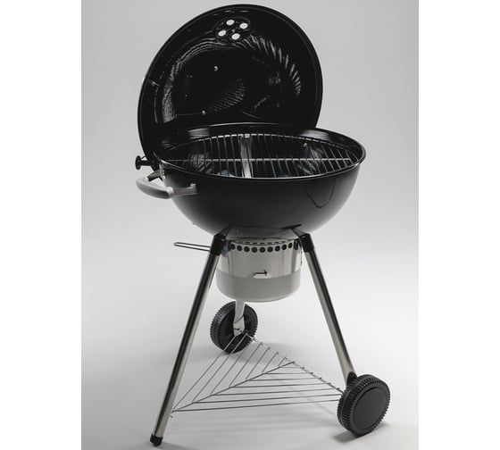 Круглый гриль с термометром, золосборником и фиксацией крышки GoGarden weber style premium 56 lux 50159