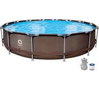 Усиленный бассейн Avenli 12023eu с круглым стальным каркасом, 4.57 м х 84 cм, фильтр-насос 530 галлонов 104385