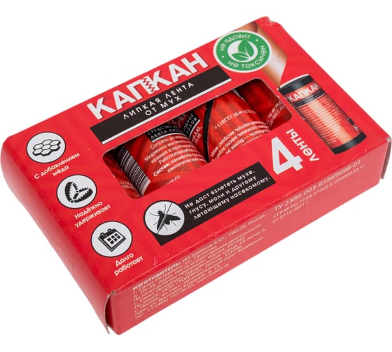 Липкая лента от мух КАПКАН 4 шт. hk91752