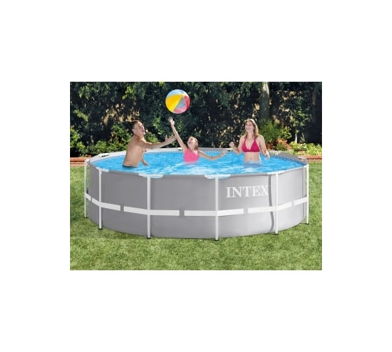 Каркасный бассейн Intex Prism Frame 366x122 см, 10685 л, фильтр-насос 3785 л/ч, лестница 26718