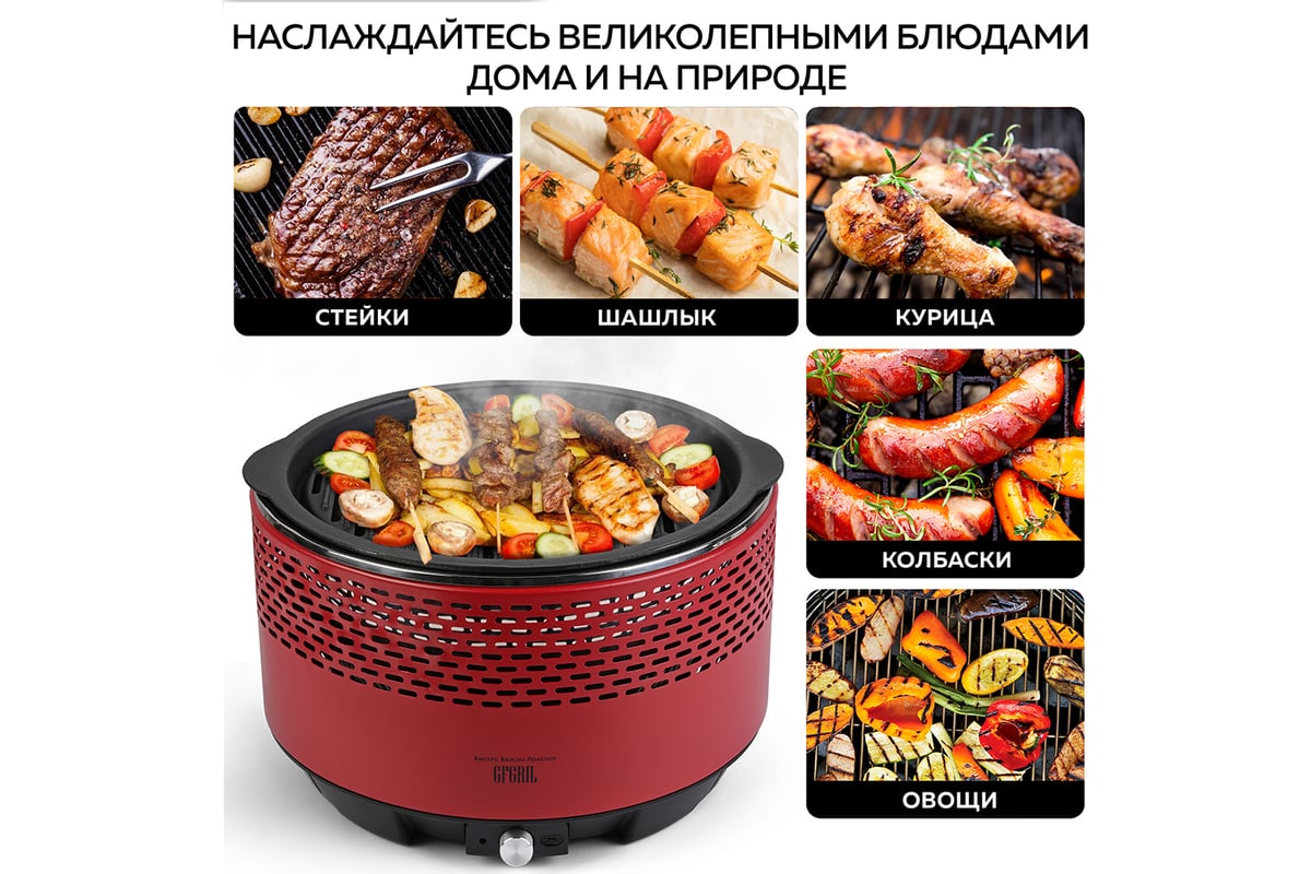 Переносной угольный гриль GFGRIL GF-770 для мяса и рыбы - доступная цена,  подробные описания с фото, отзывы.