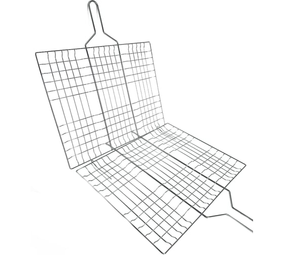 Решетка для гриля Бацькина баня большая, 6 секций, 40x30 см, для рыбы, мяса, птицы, овощей, грибов 50622-ВИ