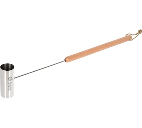 Ковш из нержавеющей стали Банные штучки 0.23 л, длина 69 см, с деревянной ручкой 41297