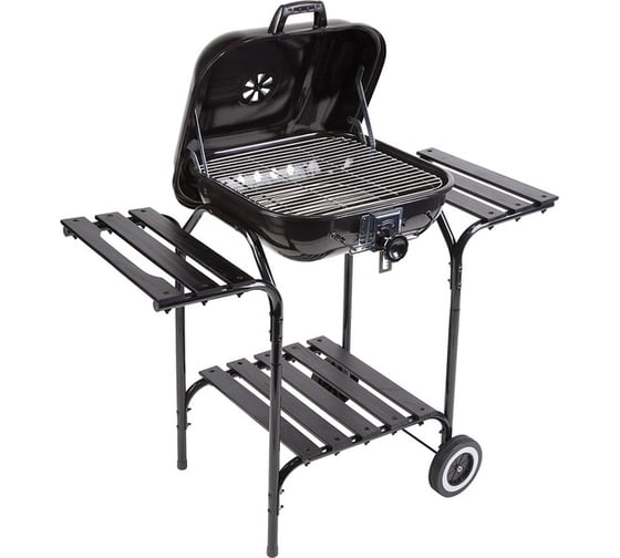 Стационарный прямоугольный гриль GoGarden Blazer 47 50123 с полками и регулировкой высоты решетки