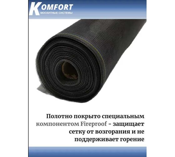 Москитная сетка антипыль KOMFORT москитные системы micro mesh полотно серое 1400х1200 мм МС000113серый