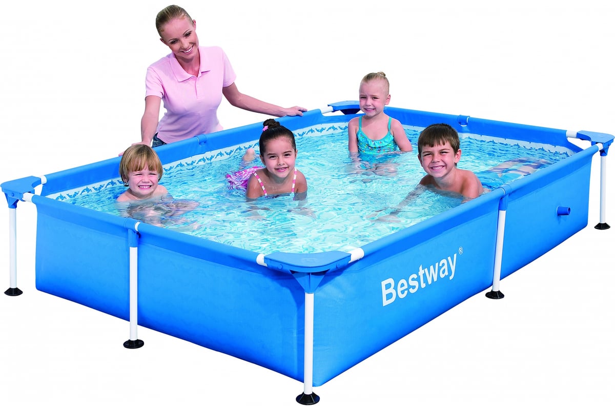 Каркасный бассейн BestWay 221х150х43 см, прямоугольный 56401 BW 004871 .