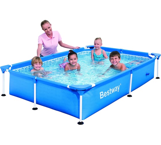 Каркасный бассейн BestWay 221х150х43 см, прямоугольный 56401 BW 004871