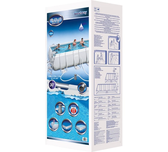 Каркасный бассейн BestWay 488х274х122см прямоугольный 56481 BW
