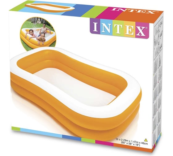Бассейн детский надувной Intex Мандарин 229х147х46см 57181