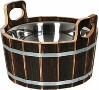 Ушат "шайка" Банные штучки 10 л, с нержавеющей вставкой, обожжённая липа 33238