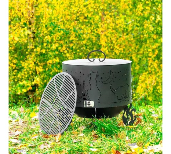 Костровая чаша Fire-House Коты и Звезды диам. 500 мм, коническое дно Ch-500коты и звезды