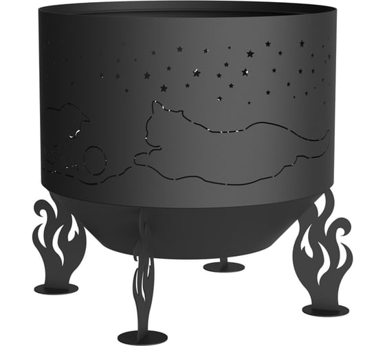 Костровая чаша Fire-House Коты и Звезды диам. 600 мм, коническое дно Ch-600коты и звезды