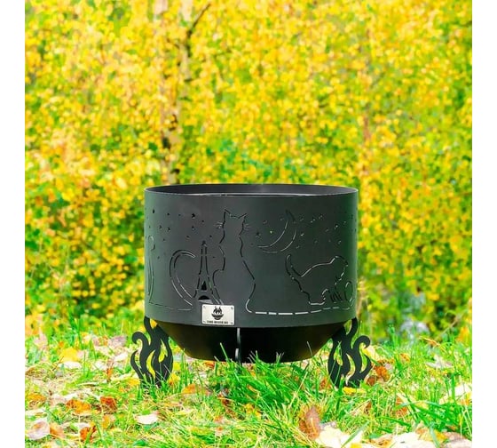 Костровая чаша Fire-House Коты и Звезды диам. 800 мм, коническое дно Ch-800коты