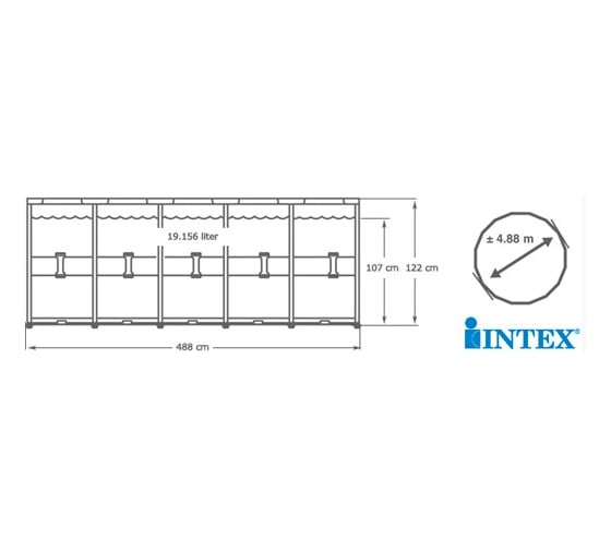 Каркасный бассейн Intex Ultra Frame 488х122 см 26322