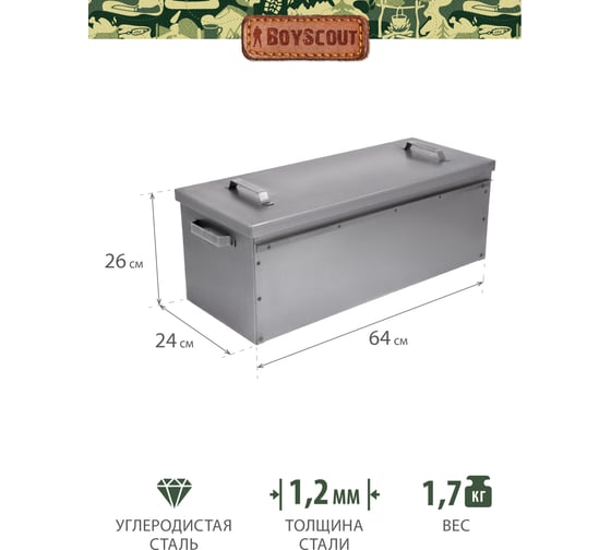 Трехъярусная коптильня с поддоном BOYSCOUT 640х260х240мм 61269