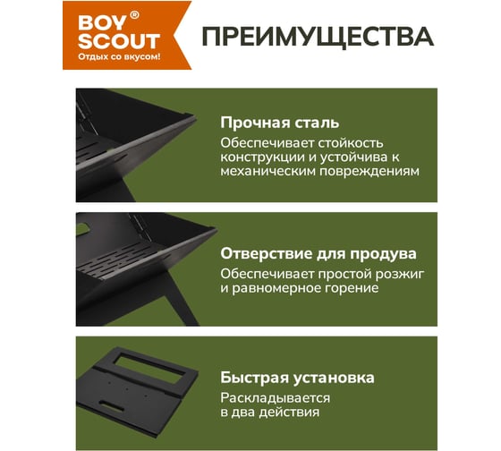 Мангал-книжка BOYSCOUT 460х350х320мм 61270