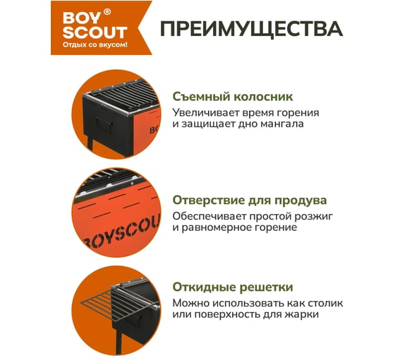 Стационарный мангал BOYSCOUT ТИТАН 61240