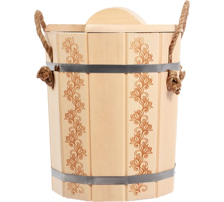 Запарник с крышкой Банные штучки Цветочный орнамент 10л 32694