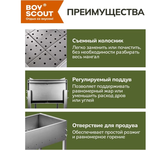 Стационарный мангал BOYSCOUT ТИТАН 61241