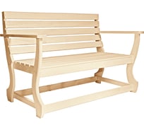 Скамья с подлокотником и фигурными ножками Банные штучки 100х90 см 32447