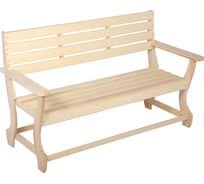 Скамья с подлокотником и фигурными ножками Банные штучки 140х90 см 32449