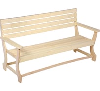 Скамья с подлокотником и фигурными ножками Банные штучки 160х90 см 32450