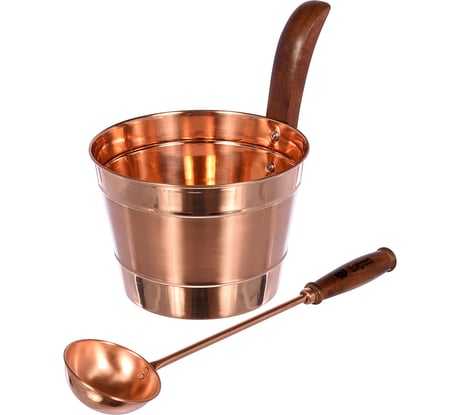Набор из меди (бадья 4 л и ковш) Банные штучки 32035