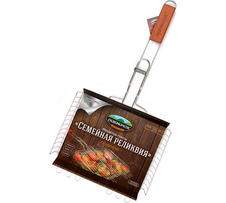 Решетка-гриль Пикничок Семейная реликвия, глубокая, 360х240х50 мм 401-397