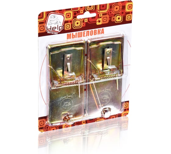 Мышеловка (металл) 9,5х5 см 2 шт HELP 80267