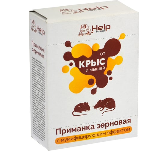 Зерновая приманка для уничтожения КРЫС и МЫШЕЙ 100 г HELP 80262