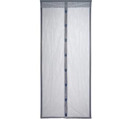 Противомоскитная сетка-штора на дверь с магнитами и крепежом, 45x210 см 2шт HELP 80004