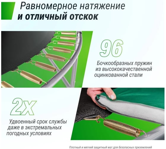 Батут UNIXline unix line supreme basic 16 ft green TRUSUB16G