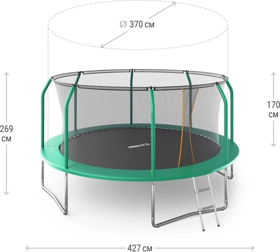 Батут UNIXline unix line supreme basic 14 ft green TRUSUB14G