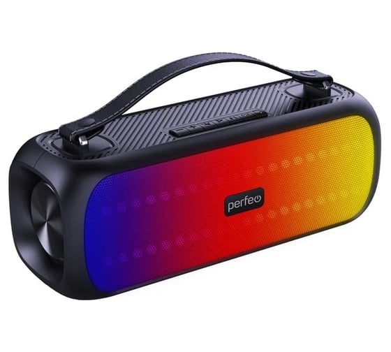 Bluetooth-колонка Perfeo L.E.D. 14 W, MP3 USB, AUX, FM, TS 6.35, черный 30016719