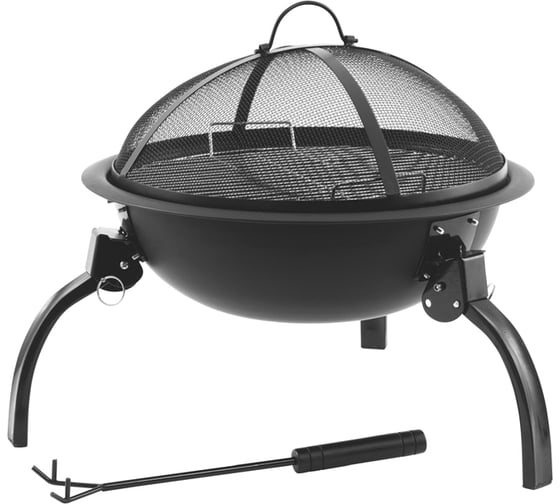 Костровая чаша очаг с решеткой, крышкой и кочергой ROYALGRILL 52.5см 80-122